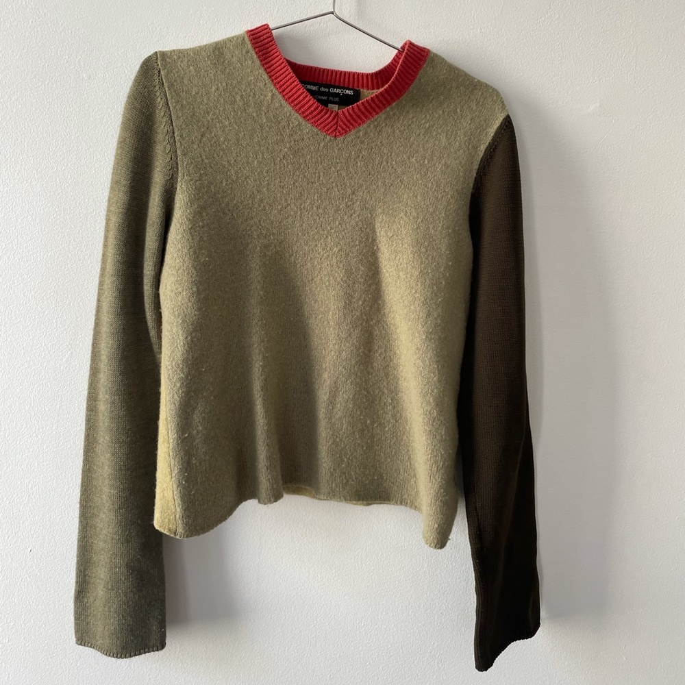 Comme des Garçons Wool Color Block Sweater